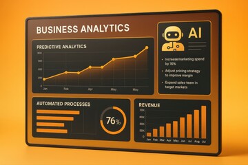 Poster - Business analytics screen displaying predictive analytics and revenue