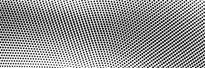 Wall Mural - Abstract wave lines halftone pattern. Black and white vector illustration	
