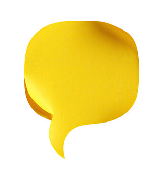 Yellow Speech Bubble Icon Illustration on Transparent Background rendered