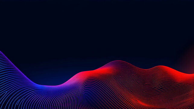 Abstract flowing wavy lines. Colorful dynamic wave. Vector design element for concept of music, party, technology, modern