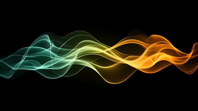 Abstract flowing wavy lines. Colorful dynamic wave. Vector design element for concept of music, party, technology, modern