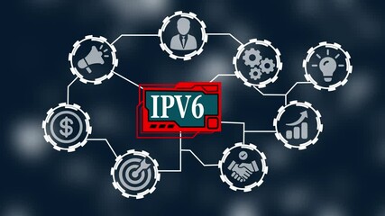 IPV6 abbreviation. Modern technology concept.  Business, Technology, Internet and network concept.