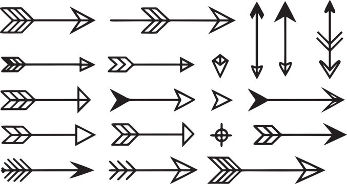A versatile collection of vector arrow icons for web design and direction signs