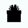 © naharcreative - gift box with ribbon silhouette on white background