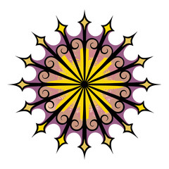 Poster - Isolated vector image of a decorative starburst design in pop art style on transparent background  