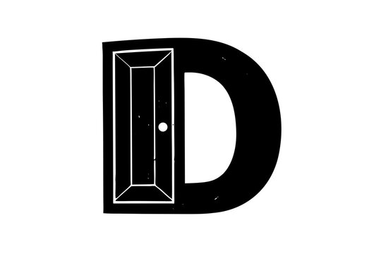 Doorway letter D, a graphic design element.