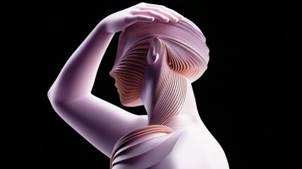 Poster - A close up of a human head with a very abstract design. The head is surrounded by a black background
