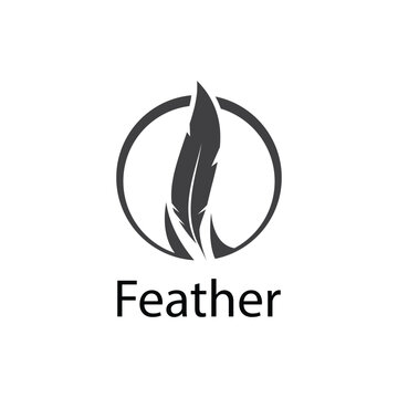 Stylized Feathers logo vector and symbol