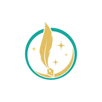 Stylized Feathers logo vector and symbol