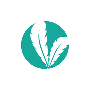 Stylized Feathers logo vector and symbol