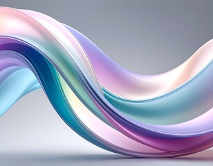 Poster - Flowing Pastel Jelly Wave on Grey Background
