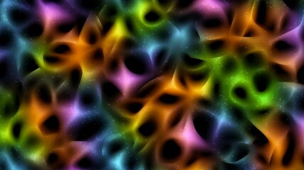 Poster - Concepts of Convolutional Neural Networks (CNNs). Vibrant abstract design showcases colorful, fluid shapes mesmerizing patterns, featuring swirling colors of orange, purple, green, and blue
