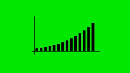 Poster - Rising bar graph illustrating growth and progress against a green background suitable for business finance and data visualization concepts