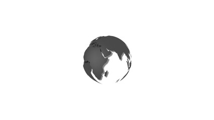 Poster - A 3d rendered grayscale globe isolated on a white background showing global connectivity and worldwide reach for business and technology purposes