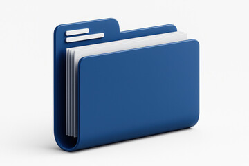 Aufkleber - Blue Folder Icon with Documents Inside Represents Data Storage and Organization for Digital Files and Information Management
