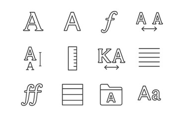 Poster - Typography icons set: fonts, text alignment, and formatting symbols