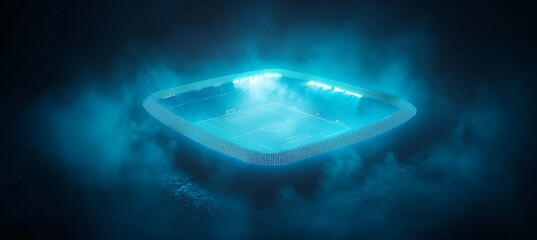 Poster - Digital Network Stadium, Maracan Stadium Blue Outline, Rio de Janeiro, Brazil Inspired Sport Arena