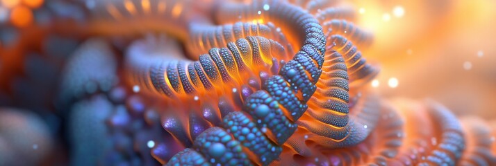 Poster - Abstract Digital Coral A Complex Tapestry of Bioluminescent Forms, Textures, and Colorful Effects