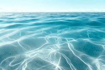 Wall Mural - Abstract turquoise surface with soft ripples creating a serene oceanic backdrop of tranquility