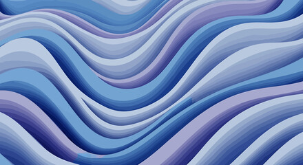 Wall Mural - Abstract Flowing Layered Waves in Blue and Purple
