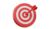 © MiguelAngel - 3D Render of Red Dart Target with Bullseye Arrow on Transparent Background