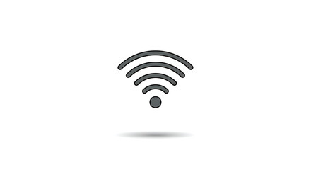 Poster - A simple graphic of a wifi symbol in gray with a black outline on a plain white background space - ai generated
