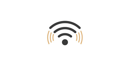 Poster - A simple wifi icon with curved lines and a central dot on a plain white background in a minimalist style - ai generated