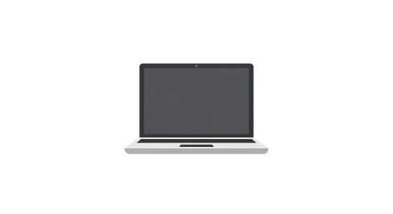 Poster - A simple illustration of a modern laptop with a gray screen against a white background space area - ai generated