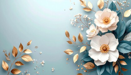 Poster - Floral arrangement elegant design digital artwork soft colors aesthetic nature inspired