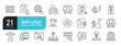 © Bradericon - Set of line icons related to employee, human resources, recruitment. Outline icons collection. Editable stroke. Vector illustration