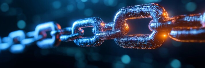 Aufkleber - digital chain link cybersecurity vulnerability depicted in modern internet safety concept visuals