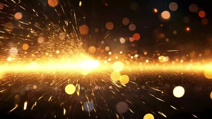 Poster - Elegant firestorm texture with bokeh lights against a black background creating a mesmerizing atmosphere, Firestorm texture Bokeh lights on black background, shot of flying fire sparks in the air