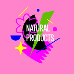 Poster - Isolated image on a background. Vector graphics. Menu organic food illustration. Label for food.