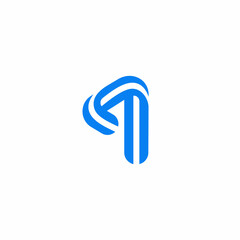 Poster - Letter Q logo  template. Abstract flat icon symbol logotype in minimal style.