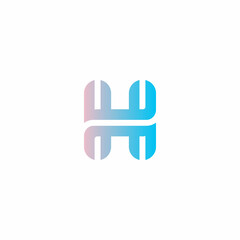 Poster - Minimal H letter logo. Gradient H creative fonts monogram icon symbol. Universal colorful alphabet  design.