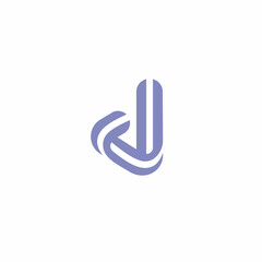 Poster - Abstract letter D logo design template. Creative linear  monogram symbol. Colorful dynamic icon logotype.