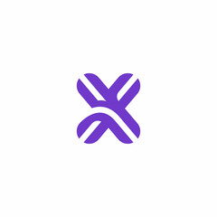 Poster - Letter X logo  template. Abstract flat icon symbol logotype in minimal style