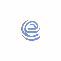 Poster - Abstract letter E logo design template. Twisted lines  monogram symbol. Colorful dynamic icon logotype.