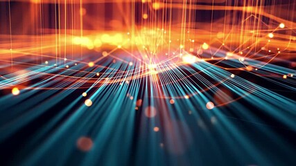 Poster - Network technology abstract concept showcasing vibrant colors and dynamic patterns in a futuristic setting, Network technology abstract concept , Abstract futuristic network lines connection