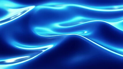 Poster - blue wavy smooth lights create an enchanting atmosphere in a serene underwater setting, blue wavy sm