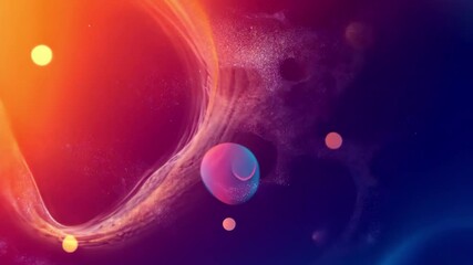 Poster - Vibrant abstract background with floating particles creating a colorful visual experience, Vibrant abstract background with floating particles and dreamy gradient