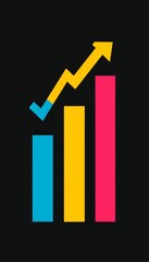 Poster - Comprehensive Financial Analysis Data Visualization Featuring Bar Charts and Rising Line Graphs