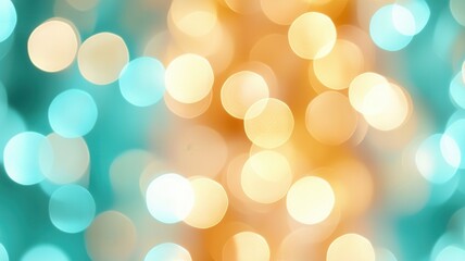 Poster - Blurred teal and orange bokeh lights celebratory a festive, creating atmosphere, perfect for backgrounds and overlays