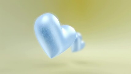 Aufkleber - Animation. Blue hearts floating in a soft gradient background, creating a dreamy atmosphere, symbolizing love and affection, perfect for romantic themes and creative projects