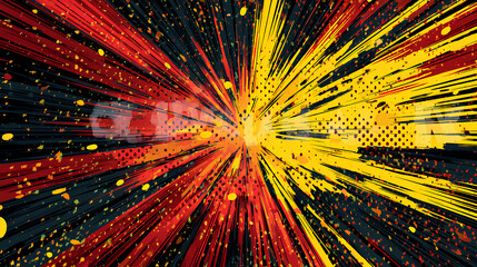 Poster - Comic-style background with dynamic flashing lights Stock Illustration