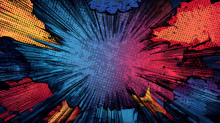 Poster - Comic-style background with dynamic flashing lights Stock Illustration
