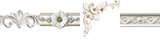 Elegant White and Gold Plaster Molding Ornaments on White