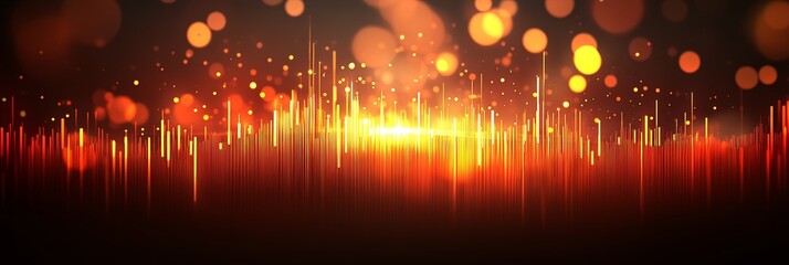 Poster - Dynamic Finance Display with Vector Style Market Graph, Trending Numbers and Bokeh Lights Effect