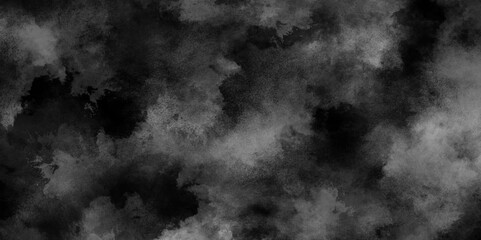 Wall Mural - Abstract dark smoky background. Vintage Gray smoke texture. Powder explosion background. Fog isolated on black background. Fume overlay design.