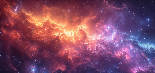 Wall Mural - Space background with stardust and shining stars. Realistic cosmos and color nebula. Colorful galaxy